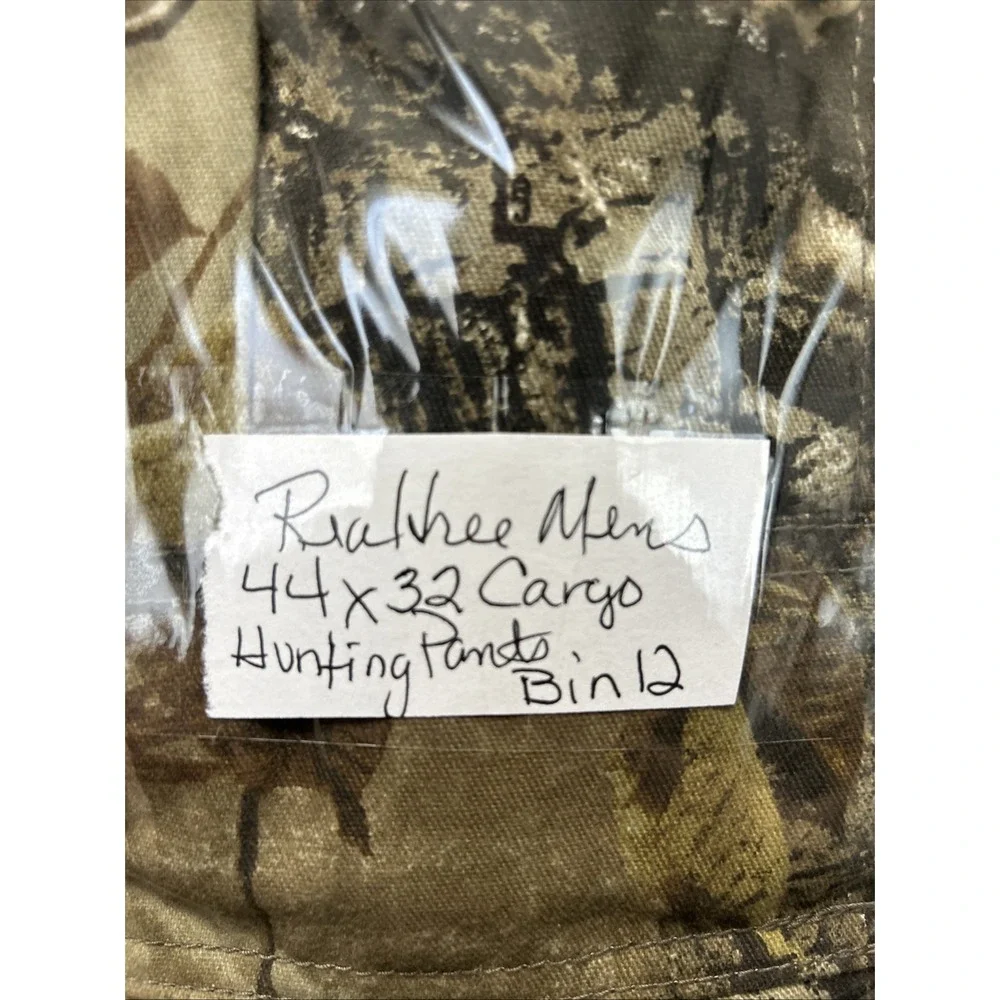 Realtree Men's 44 X 32 Cargo Hunting Pants Tie Hem 6 Pocket Cotton Blend Outdoor